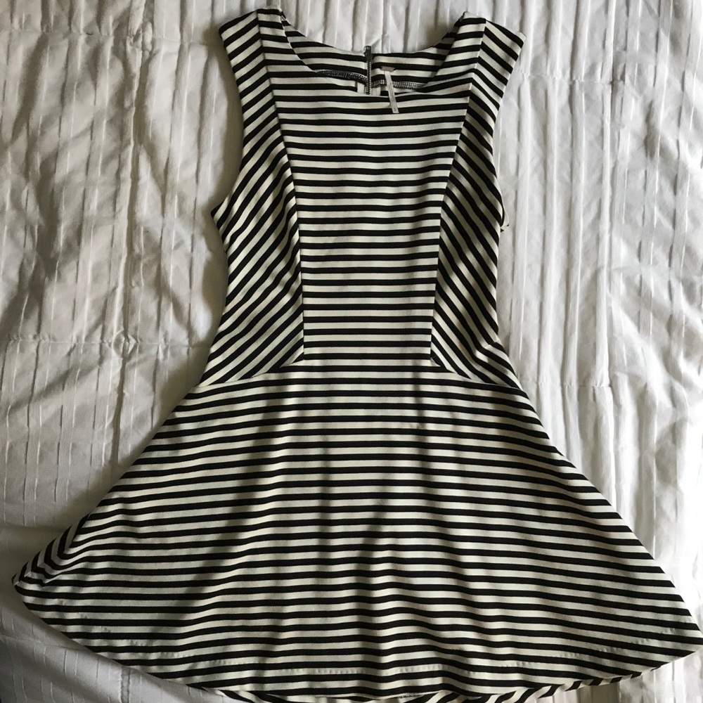 Free People black/white striped dress size s/p
